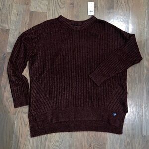 NWT Abercrombie & Fitch Deep Maroon Crew Neck Sweater sz Large